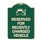 Signmission Reserved for Recently Charged Vehicle W/ Graphic Heavy-Gauge Aluminum Sign, 24" x 18", G-1824-23178 A-DES-G-1824-23178 - alternate 1